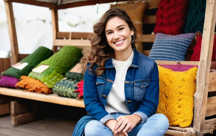 다양한 업사이클링 재료 활용 사례 - **Sustainable Fashion & Home Harmony**
    Prompt: A radiant young woman, in her early twenties, is ...