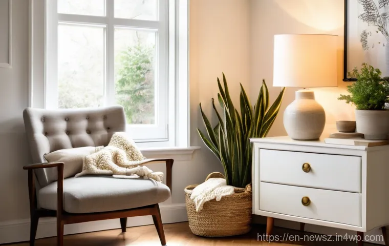 업사이클링 관련 인기 블로그 및 유튜브 채널 - **"A beautifully renovated rustic bedroom interior with soft, natural light streaming through a wind...