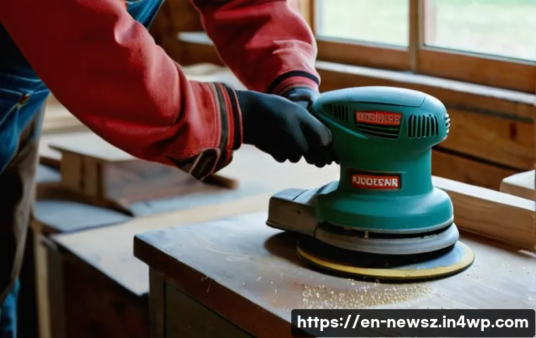 업사이클링 관련 필수 도구와 장비 - **Prompt:** A focused individual, dressed in practical, long-sleeved workwear and sturdy jeans, inte...