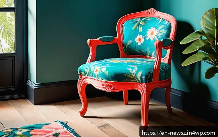 업사이클링 사업 아이디어 10가지 - A beautifully restored vintage wooden chair with a freshly sanded surface, painted in vibrant turquo...